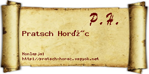 Pratsch Horác névjegykártya